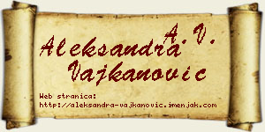 Aleksandra Vajkanović vizit kartica